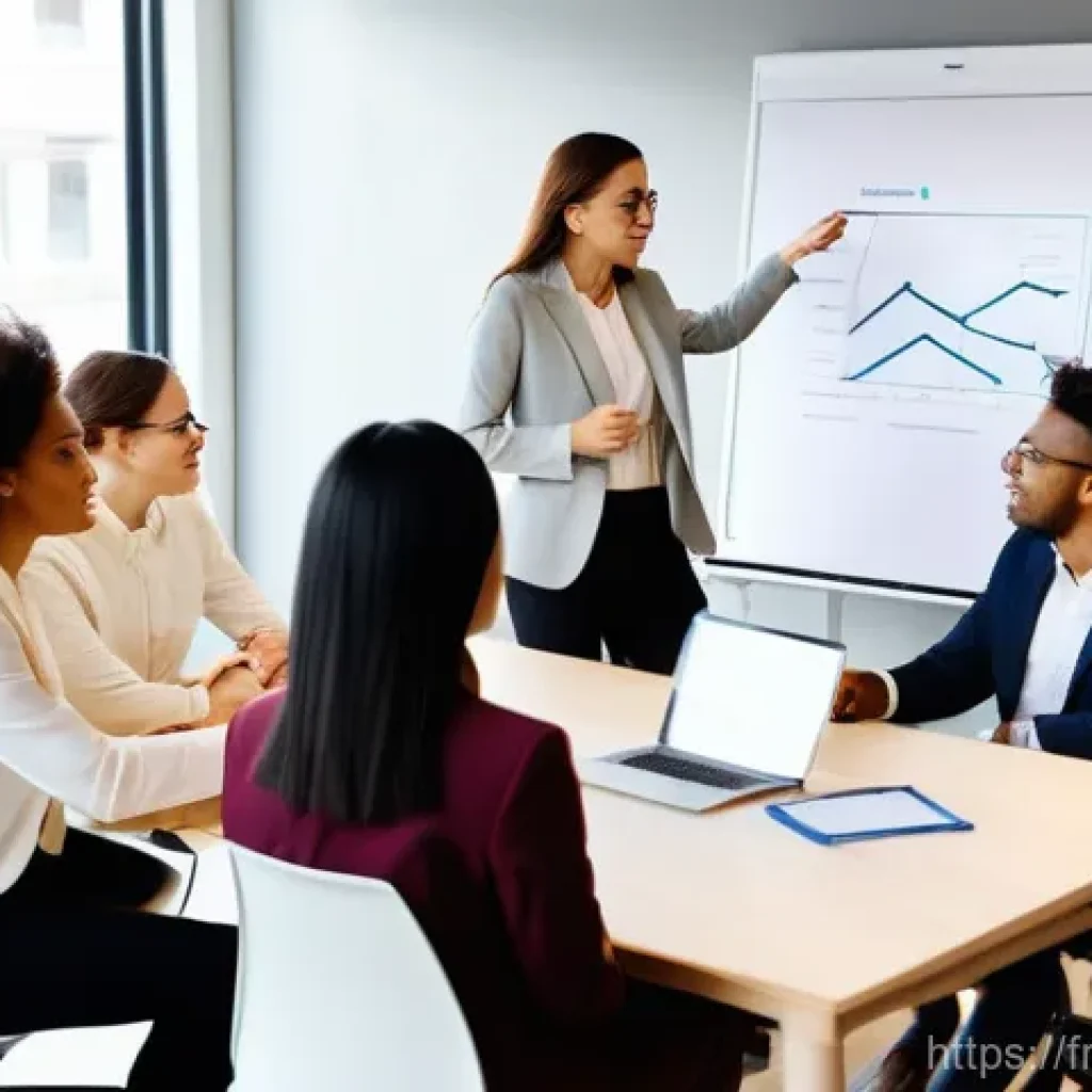 문제해결 중심 포지셔닝의 사업 확장 전략 - **Prompt 1: Collaborative Innovation in a Modern Workspace**
A diverse group of five professiona...